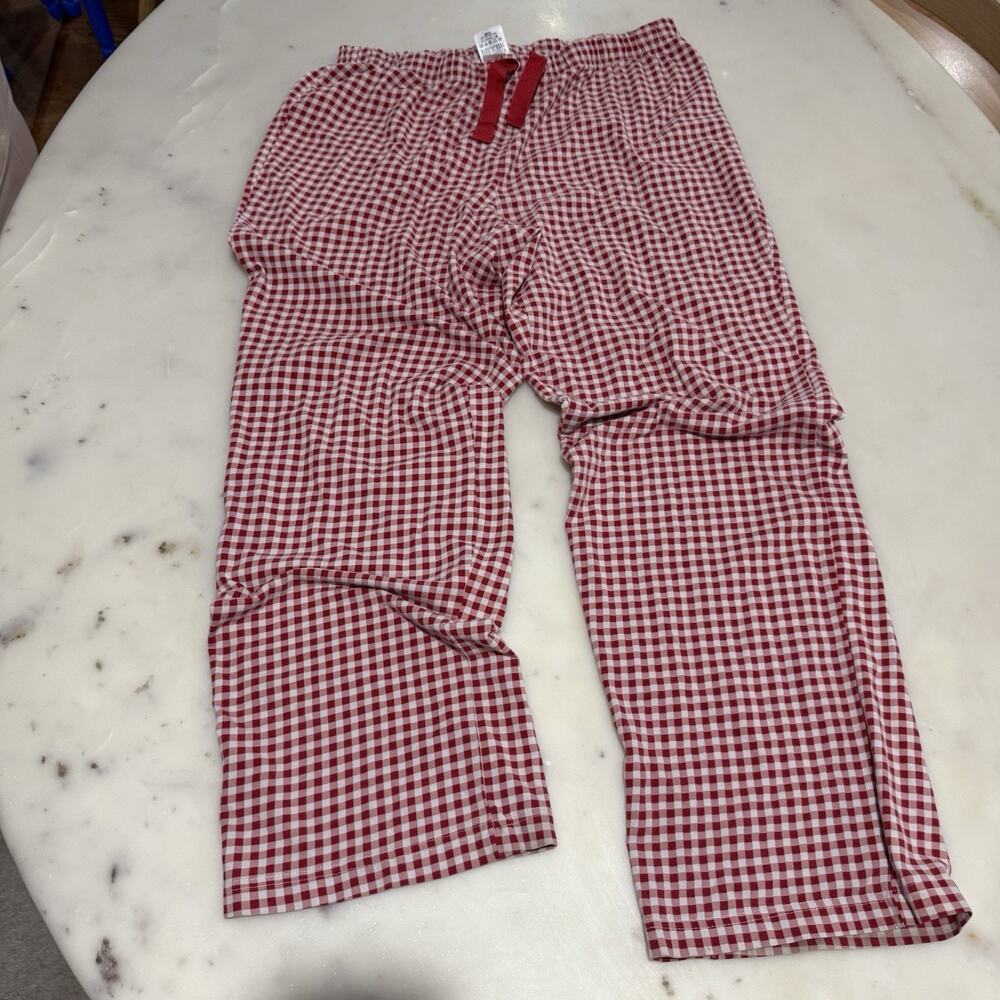 Draper James For Lands End Sz M 10-12 Red Gingham Stretch Pajama Lounge Pants